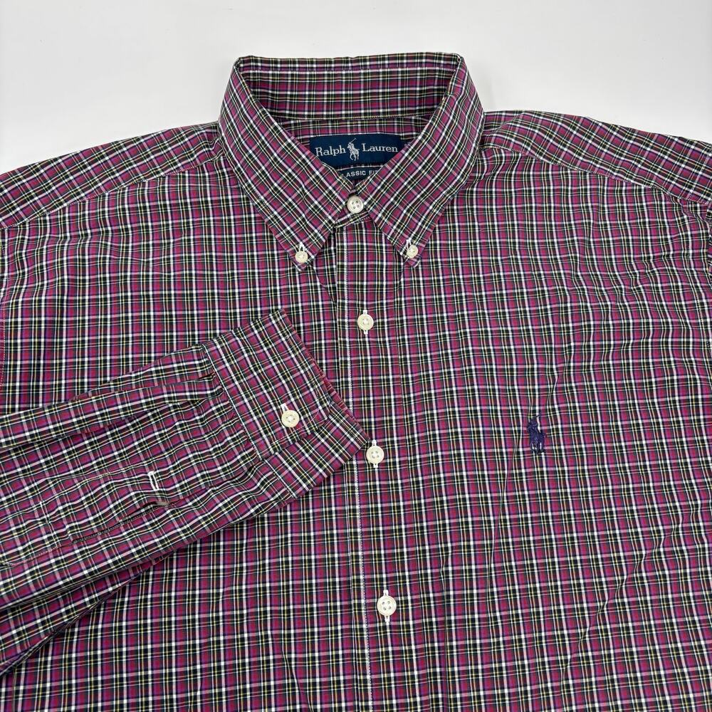 Ralph Lauren‎ Large Multicolor Plaid Long Sleeve Button Down Classic Fit Shirt